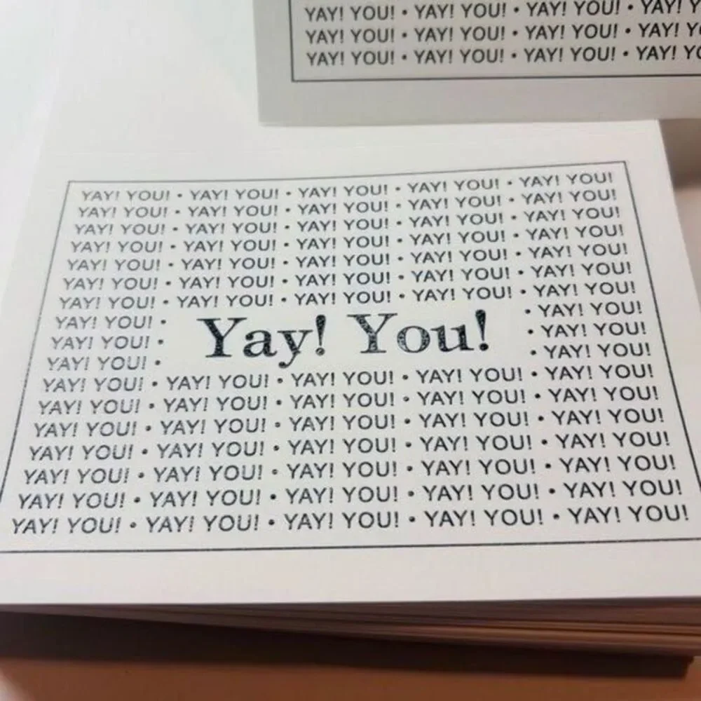Yay!you! Embossed graphics cards 80cards 80 envelopes 6”x4” white